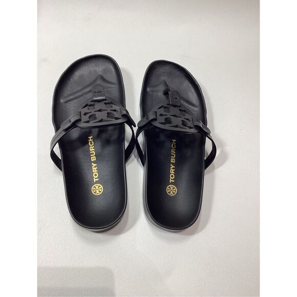 Tory Burch Miller Cloud Sandals in Black Size 6 - Picture 6 of 13